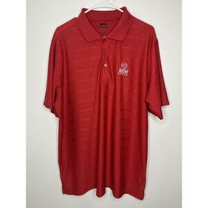 Slazenger Mens Polo Shirt Red Striped Mens Size XL Golf Short Sleeve Logo